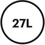 Symbol 27 Liter Volumen